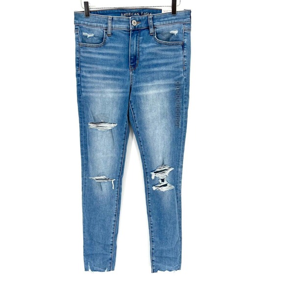 American Eagle Outfitters Denim - American Eagle Hi-Rise Jeggings Distressed Next Level Stretch Jeans Size 10